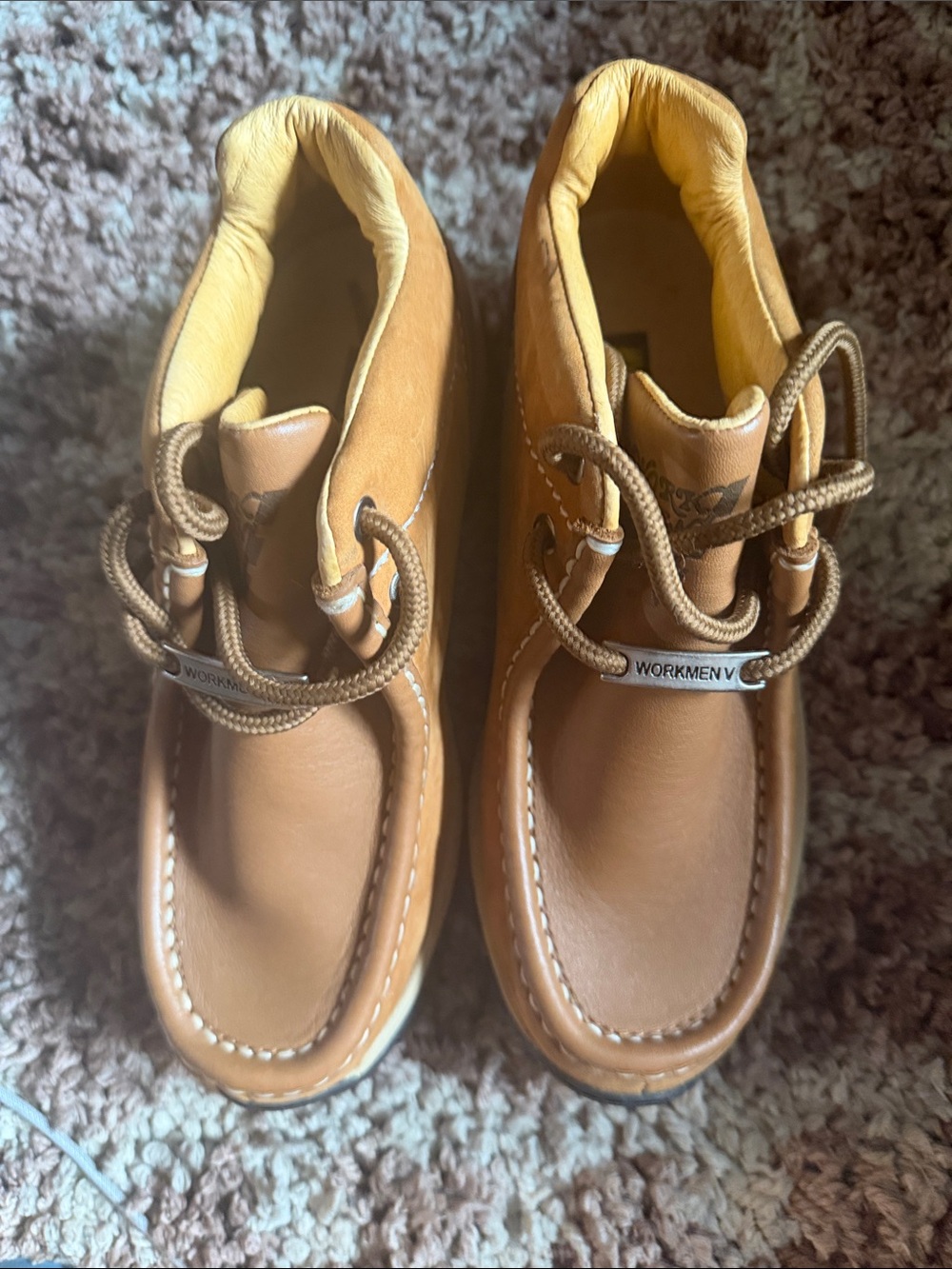 Workmen Men's Tan Workmen Moc Toe Leather Boots